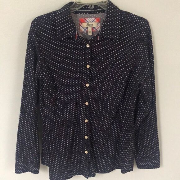 G. H. Bass Cotton button up Blouse. Size Large. Classic. Spring. Cottagecore. - Picture 1 of 4